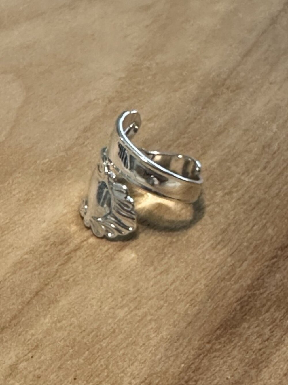 Premier Designs PD  adjustable Silver spoon Wrap Ring Size 6.5 Retro - Picture 7 of 8